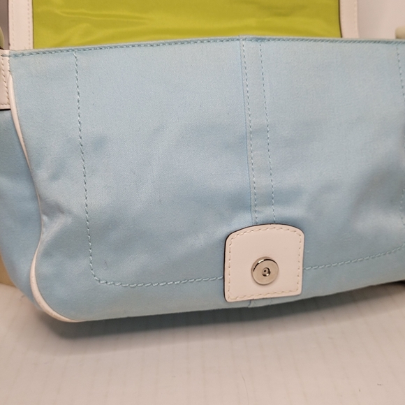 Coach Hampton Blue Soho Twill/Leather Shoulder Bag M0669-P10707 - Picture 11 of 13